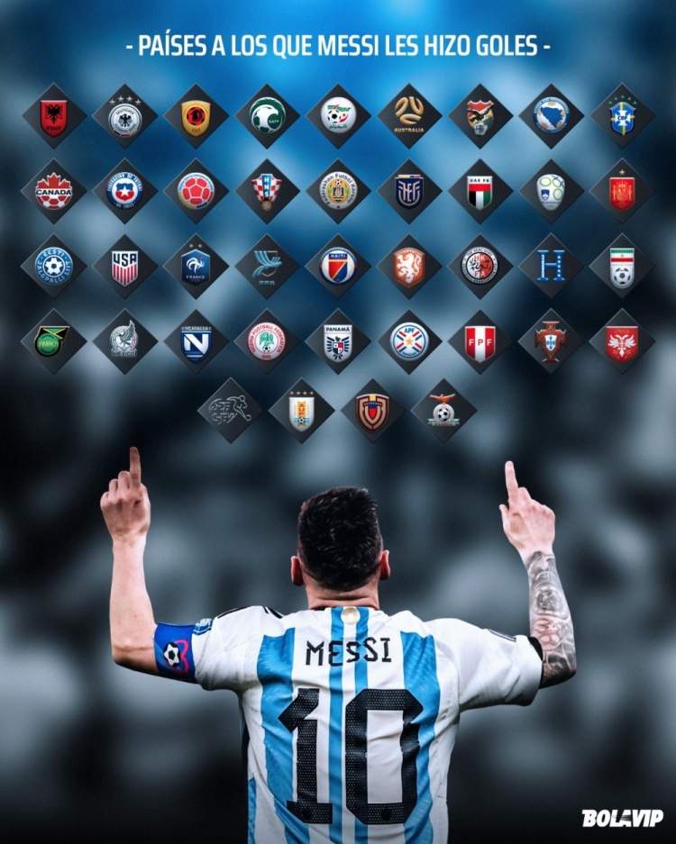 开云-对赞比亚破门后，梅西国家队生涯已攻破40支球队的大门